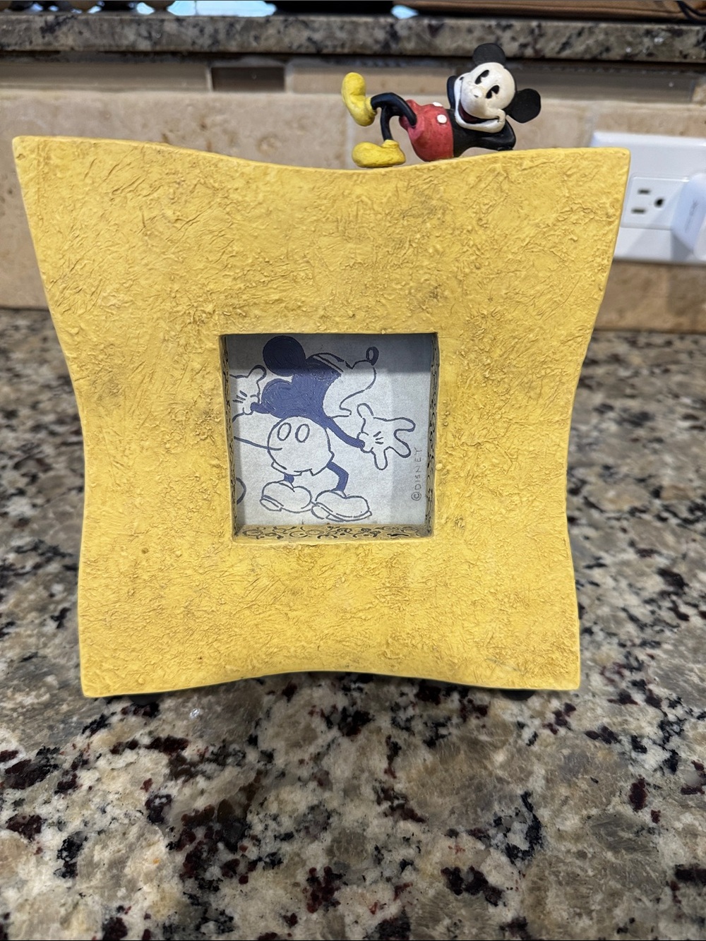 Vintage Disney Mickey Mouse Frame with Figurine Accent